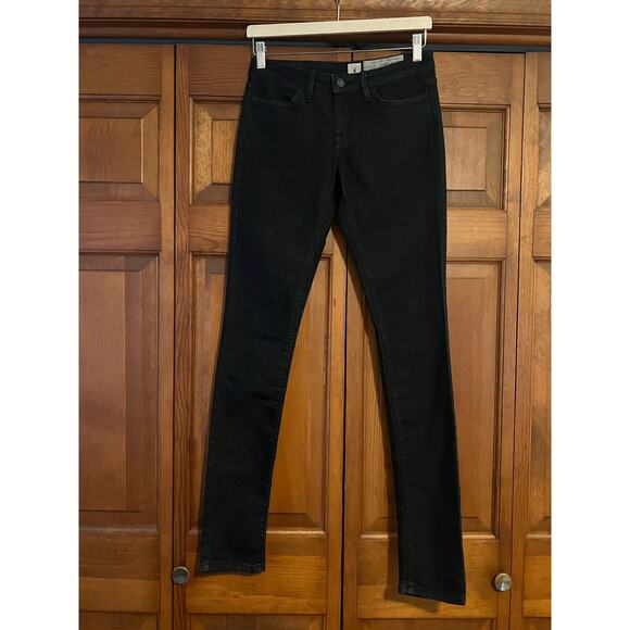 Allsaints Spitalfields Women's Low Rise Ankle Skinny Jeans Solid Black SZ 28x34 - Picture 2 of 9